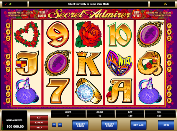 Petunjuk untuk memainkan Secret Admirer: Permainan slot memiliki rasio pembayaran yang besar